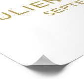 の結婚歓迎のスタイリッシュ黄金の文字 ポスター (角)