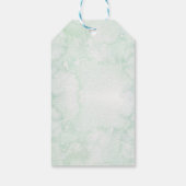 の結婚歓迎の幾何学的フローラ緑 ギフトタグ (裏面)