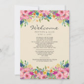 の結婚歓迎の旅程ピンク色の黄色の花 (正面)