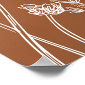 の結婚歓迎の焼けオレンジ色の野花のポスター ポスター (角)