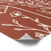 の結婚歓迎の焼けオレンジ色の野草 ポスター (角)