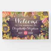 の結婚歓迎の秋のメープル葉パンプキンウッド 横断幕 (横)