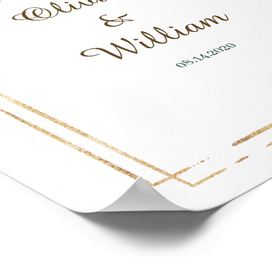 の結婚歓迎の緑の看板 ポスター (角)