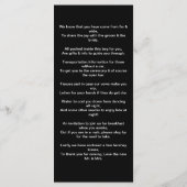 の結婚歓迎の詩 プログラム (裏面)