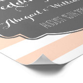 の結婚歓迎カスタムの署名の航海のストライプ ポスター (角)