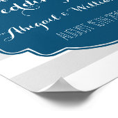 の結婚歓迎カスタムの署名の航海のストライプ ポスター (角)