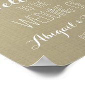 の結婚歓迎カスタムサインBurlap春フローラ ポスター (角)