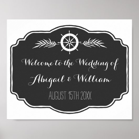 の結婚歓迎カスタム型航海の標識 ポスター (正面)