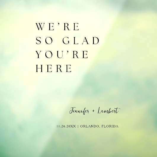 の結婚歓迎サイン | Weはあなたはここで非常に嬉しい ウィンドウサイン (シート3)