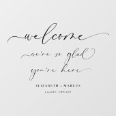 の結婚歓迎サイン | Weはあなたはここで非常に嬉しい ウィンドウサイン (シート)