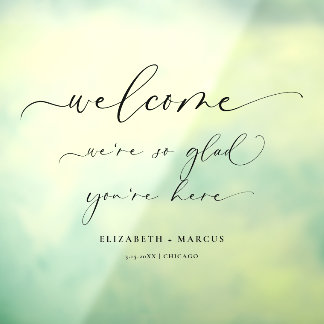 の結婚歓迎サイン | Weはあなたはここで非常に嬉しい ウィンドウサイン