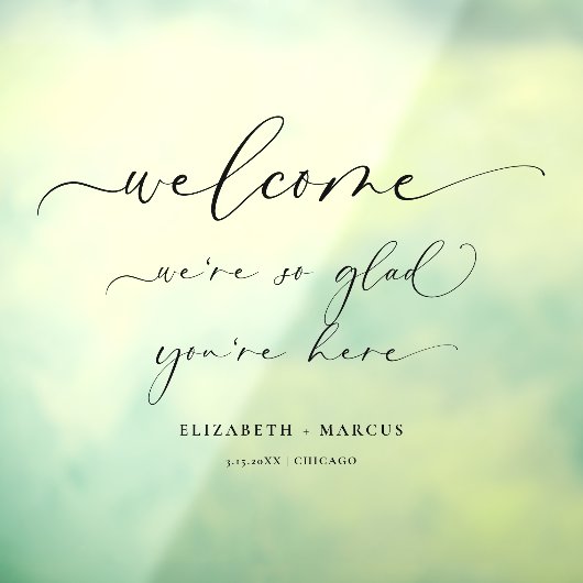 の結婚歓迎サイン | Weはあなたはここで非常に嬉しい ウィンドウサイン (シート3)