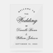 の結婚歓迎シンプル書エレガント文字 アクリルサイン (正面)