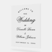 の結婚歓迎シンプル書エレガント文字 アクリルサイン (傾斜)