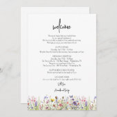 の結婚歓迎バッグレター旅程ワイルドフラワー シーズンカード (正面/裏面)