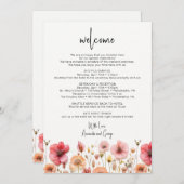 の結婚歓迎バッグレター旅程ワイルドフラワー シーズンカード (正面/裏面)