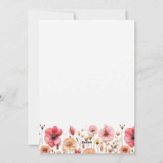 の結婚歓迎バッグレター旅程ワイルドフラワー シーズンカード (裏面)