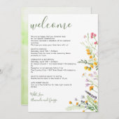 の結婚歓迎バッグレター旅程ワイルドフラワー シーズンカード (正面/裏面)