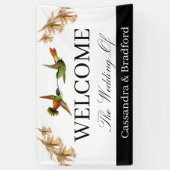 の結婚歓迎バナー |ハミングバードウォーターの色 横断幕 (縦)