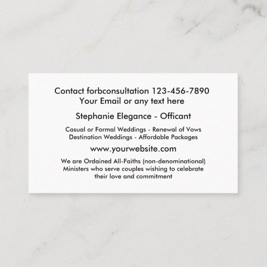 の結婚正式な名刺 名刺 (裏面)