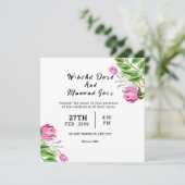 の結婚正方形の折り畳み招待状カードテンプレート 招待状 (スタンド正面)