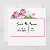 の結婚正方形の折り畳み招待状カードテンプレート 招待状 (裏面)