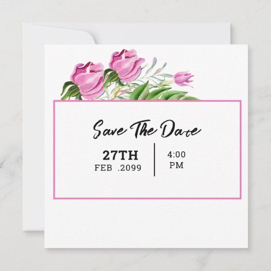 の結婚正方形の折り畳み招待状カードテンプレート 招待状 (裏面)