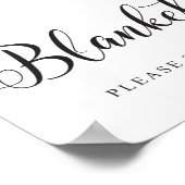 の結婚毛布のサイン。毛布をどうぞ ポスター (角)