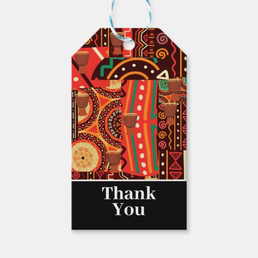 の結婚民族的アフロセントリックなケンテ族の部族のパターン ギフトタグ (正面)
