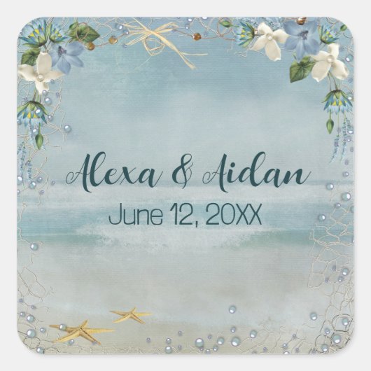 の結婚気泡航海の付きネット スクエアシール (正面)