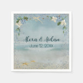 の結婚気泡航海の付きネット スタンダードカクテルナプキン (正面)