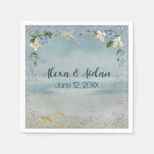 の結婚気泡航海の付きネット スタンダードカクテルナプキン (正面)