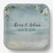 の結婚気泡航海の付きネット ペーパープレート (正面)