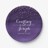 の結婚水の色の星空の夜の紙プレート ペーパープレート (正面)