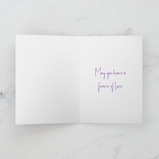 の結婚水の色の鹿のアントラーブーケ カード (内部)