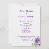 の結婚水の色の鹿のアントラーブーケ 招待状 (裏面)