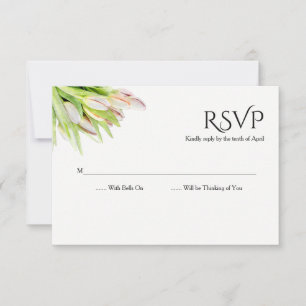 の結婚水彩チューリップRSVP 出欠カード