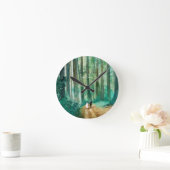 の結婚水彩木地風景 ラウンド壁時計 (ホーム)