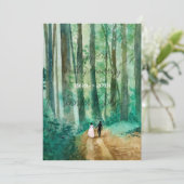 の結婚水彩木地風景 招待状 (スタンド正面)