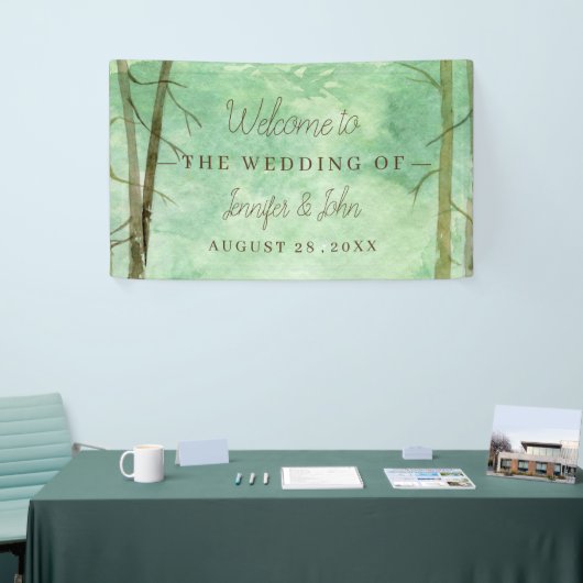 の結婚水彩木地風景 横断幕 (トレードショー)