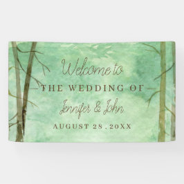 の結婚水彩木地風景 横断幕