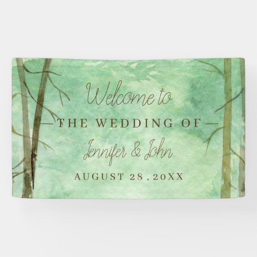 の結婚水彩木地風景 横断幕 (横)