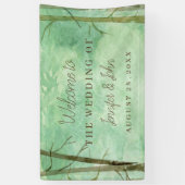 の結婚水彩木地風景 横断幕 (縦)