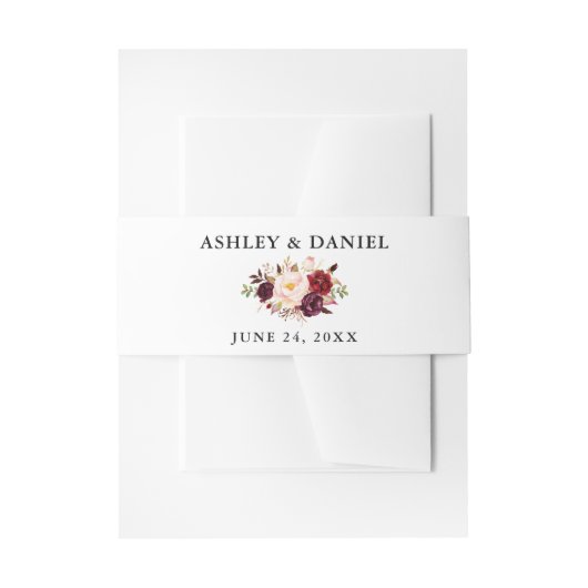 の結婚水彩画フローラ 招待状ベリーバンド (正面例)