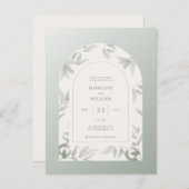 の結婚水彩葉アーチはがき ポストカード (正面/裏面)