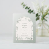 の結婚水彩葉アーチはがき ポストカード (スタンド正面)