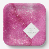 の結婚水色名明るい赤紫色ID954 ペーパープレート (正面)