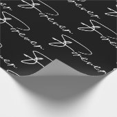 の結婚永遠モダンの黒字脚本 ラッピングペーパー (角)