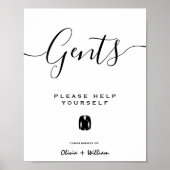 の結婚浴室のサインモダンミニマエレガントリスト ポスター (正面)