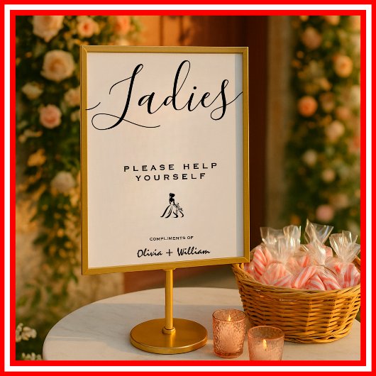 の結婚浴室のサインモダンミニマエレガントリスト ポスター